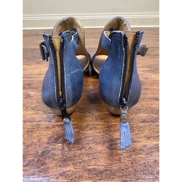 MIZ MOOZ Leather Corra Heeled Ankle Strap Sandals, River Blue, Sz 39 - Picture 7 of 13